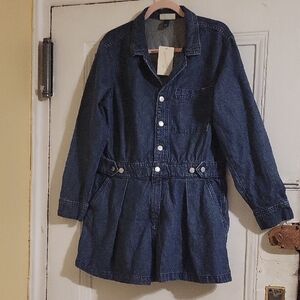 Universal Thread Dark Blue Longsleeve Denim Jumpsuit Size 14